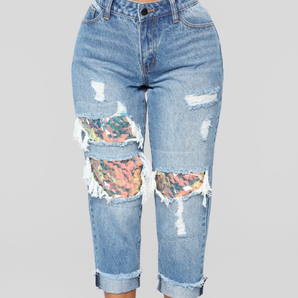 Under the sea - mermaid boyfriend jeans